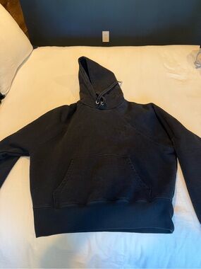 Ami Black on black Hooded Pullover with silver pulls